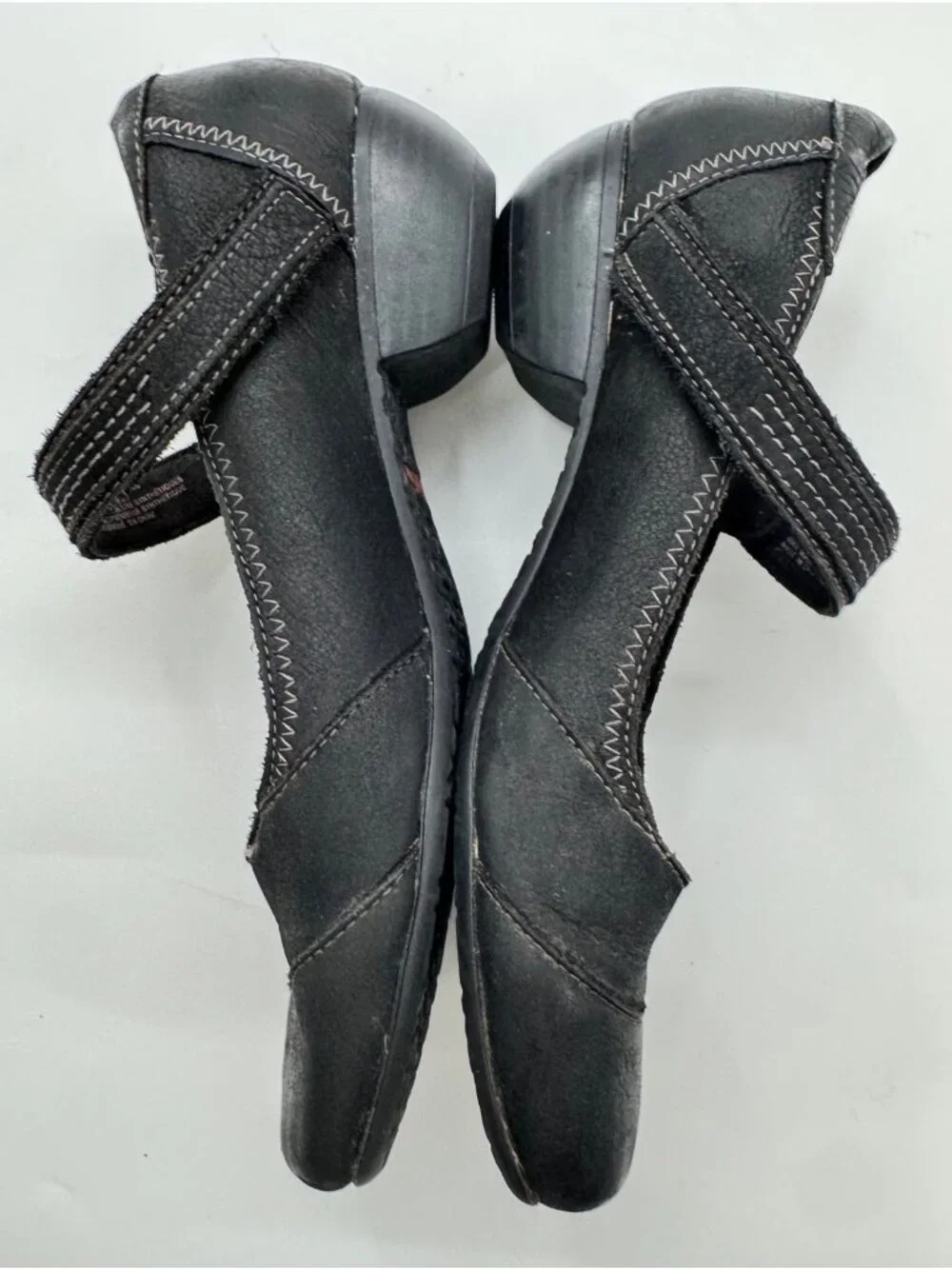 Taos Black Leather Virtue Mary Jane Shoes Womens Size 7 US / 38 EU With Adjustab - Picture 3 of 11